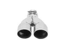 Exhaust Tip Exhaust Tip 3.00 Inch Dual Angle Cut Polished SS Fits 2.50 Inch Tubing -Clamp On Flowmaster
