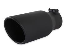 Exhaust Tip Exhaust Tip 5.0 Inch Black Angle Cut Fits 3.5 Inch Tubing, 12.00-In Long Clamp On Flowmaster