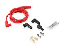 Single Wire Replacement Kit Staight And 90 Degree Spark Plug Boots Universal Red Universal Single Wire Replacement Kit, Straight And 90 Degree Spark Plug Boots, 60 In, 8Mm, 500 Ohms Per Ft, Red ACCEL