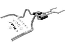 American Thunder Crossmember-Back Exhaust System Fits 1968-1972 GM A-Body, 3.00 Inch Aluminized Steel - Flowmaster
