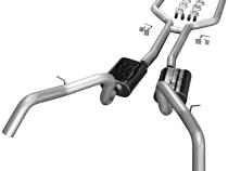 American Thunder Crossmember-Back Exhaust System Fits 1967-1969 Chevrolet Camaro And Pontiac Firebird, 3.0 Inch Aluminized Pipes Aggressive Sound Flowmaster