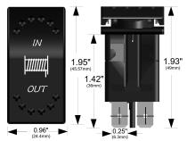 Winch In Out Switch 4 pin White Momentary(In) Center Off Momentary(Out) White Bulldog Winch