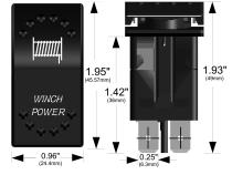 Winch Power Rocker Switch - On/Off 5-Pin-Red Bulldog Winch