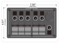5-Switch Voltmeter Panel W/Breakers Black Bulldog Winch