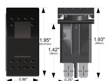 Rocker Switch - Momentary On/Off Lighted Red 3-Pin Bulldog Winch