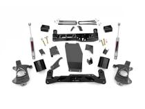 5 Inch Suspension Lift Kit w/V2 Monotube 14-18 Silverado/Sierra 1500 4WD Aluminum/Stamped Steel Rough Country