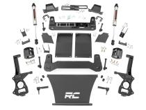 4 Inch Suspension Lift Kit Strut Spacers &amp;amp; V2 Shocks 19 Silverado/Sierra 1500 Trailboss/AT4 4WD Rough Country