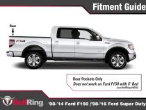 Ford Flush Fit Retractable Tie Down Anchors Rear only '98-'14 Ford F150 '98-'16 Ford F-250/F-350 Super Duty Bullring
