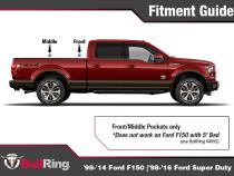 Ford Flush Fit Retractable Tie Down Anchors Front or Middle '98-'14 Ford F150 '98-'16 Ford F-250/F-350 Super Duty Bullring