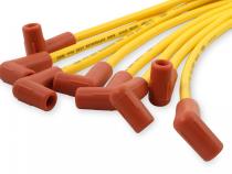 Spark Plug Wire Set 8MM Yellow With Orange 90 Deg Boots 4041 8MM Universal Fit Super Stock Spark Plug Wires Feature A Spiral Core And Yellow Silicone Jacket ACCEL