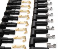 Spark Plug Wire Set 8MM Yellow With Orange 90 Deg Boots 4041 8MM Universal Fit Super Stock Spark Plug Wires Feature A Spiral Core And Yellow Silicone Jacket ACCEL