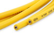 Spark Plug Wire Set 8MM Yellow With Orange 90 Deg Boots 4041 8MM Universal Fit Super Stock Spark Plug Wires Feature A Spiral Core And Yellow Silicone Jacket ACCEL