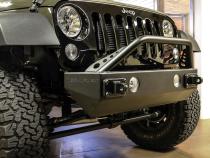 07-18 Wrangler JK RockGuard Explorer Front Bumper w/ Hoop Offset Drum Winch TeraFlex