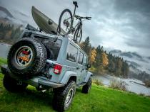 07-18 Wrangler JK Alpha HD Hinged Spare Tire Carrier &amp;amp; Adjustable Spare Tire Mount Kit 5x5 Inch TeraFlex