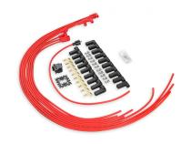 Spark Plug Wire Set 8MM Universal Red Wire With Red 90 Deg Boots 5041R, Spark Plug Wires, Super Stock, Spiral Core, 8Mm, Red, Set ACCEL