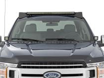 Ford Roof Rack System w/Front and Rear Facing LEDs and 40 Inch Single Row Black Series Light Bar 15-18 Ford F-150 Rough Country