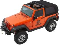 Jeep Wrangler Trektop Glide Slantback Soft Tops For Jeep 2007-2018 Wrangler JK 2 Door Black Diamond Bestop