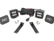 LED Light Kit Ditch Mount 2 Inch Black Pair Spot Jeep KL 14-21 Rough Country