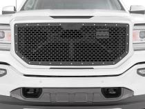 Sierra Mesh Grille 16-18 Sierra 1500 Black Powdercoat Stainless Steel Hardware Rough Country