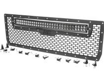 Sierra Mesh Grille w/30 Inch Dual Row Black Series LED 14-15 Sierra 1500 Rough Country