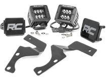 Toyota 4Runner 2 Inch LED Lower Windshield Ditch Kit Black Series w/Flood Beam For 10-Pres 4Runner Rough Country