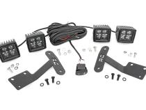 Toyota 2-inch LED Lower Windshield Ditch Kit (14-20 Tundra Black Series w/ Cool White DRL) Rough Country