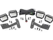 Toyota 3-inch LED Lower Windshield Ditch Kit (14-20 Tundra 3 Inch Osram Wide Angle Series) Rough Country