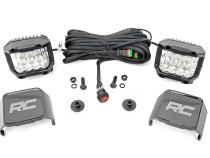 LED Light Ditch Mount 2 Inch Chrome Series Pair Wide 21-UP Ford Bronco Rough Country