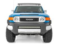 LED Light Windshield Kit 50 Inch Curved Dual Row Black Series with White DRL 07-14 Toyota FJ Cruiser Rough Country