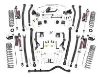 4.0 Inch Jeep Long Arm Suspension Lift Kit w/ Vertex Adjustable Reservoir Shocks 07-11 Wrangler JK 2-door Rough Country