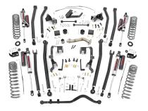 4.0 Inch Jeep Long Arm Suspension Lift Kit w/ Vertex Adjustable Reservoir Shocks 12-18 Wrangler JK 2-door Rough Country