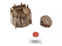 Distributor Cap &amp;amp; Rotor Kit Hei Style Tan 1972-1986 Various GM Clamp Down Cap ACCEL
