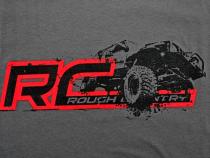 Rough Country Short Sleeve T 100 Percent Preshrunk Cotton Front RC logo w/Jeep XJ Back Blank Size Small Color Grey Rough Country
