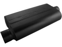 50 Series Delta Flow Chambered Muffler 50 Delta Flow Stainless Steel 3.00 Offset In 3.00 Center Out Moderate Sound Flowmaster
