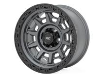 Rough Country 85 Series Wheel Simulated Beadlock Gunmetal Gray/Black 17x9 6x135 -12mm Rough Country