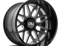 Cast Aluminum Wheels Invader 9115 GB-M 24x14 Milled Gloss Black 6 On 135 Bolt Pattern -76 Offset Cali Offroad Wheels