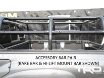 Tacoma Pack Rack Accessory Bar 05-Present Toyota Tacoma Short Bed Pair 1 No Mount and 1 Hi-Lift All Pro Off Road
