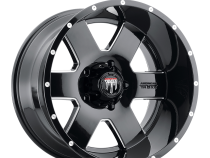 Armor AT155 Gloss Black Milled 18X9 5-127 -12MM 78.1MM Off Road Wheels American Truxx