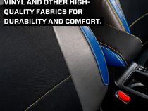 Front Seat Covers for 2013-2017 Subaru Crosstrek Pair Black with Red Stitch PRP Seats