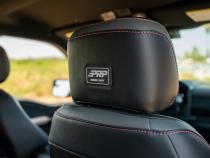 Front Seat Covers for 2021-Present Ford F150, 2023-Present Super Duty with Standard Seats, Black with Red Stitch PRP Seats