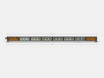 43 Inch Amber/White Dual Function LED Bar Single Row Cali Raised LED