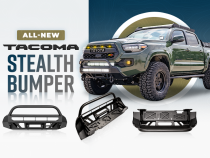 16-Up Tacoma Stealth Bumper 32 Inch LED Bar Combo Beam Bumper Light Bar-Blue-Small 32 Inch Spot Beam with Relocation Mounts Bumper Light Bar Switch No Winch No D-Ring Cali Raised LED