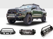16-Up Tacoma Stealth Bumper 32 Inch LED Bar Combo Beam Bumper Light Bar-Blue-Tall 32 Inch Combo Beam with Relocation Mounts No Switch No Winch No D-Ring Cali Raised LED