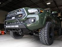 16-Up Tacoma Stealth Bumper 32 Inch LED Bar Spot Beam Bumper Light Bar-Blue-Tall Relocation Mounts Only Bumper Light Bar Switch No Winch No D-Ring Cali Raised LED