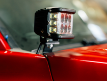 Low Profile Ditch Light Brackets Kit Fits 24-Present Toyota Tacoma/(2) 3X2 18W LED Pods/Toyota OEM Square Style Ditch Light Switch Cali Raised LED