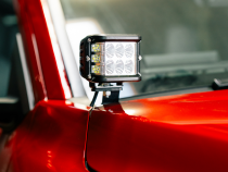 Low Profile Ditch Light Brackets Kit Fits 24-Present Toyota Tacoma/(2) 3.5 Inch Round Cannon Pods/Toyota OEM Square Style Ditch Light Switch Cali Raised LED