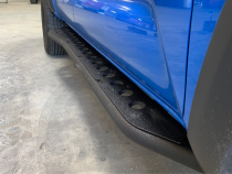 Step Edition Rock Slider For 24-Present Toyota Tacoma/Double Cab Short Bed W/ Kick Out/Yes (Bed Liner)/Raw Steel Cali Raised LED