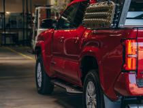 Step Edition Rock Slider For 24-Present Toyota Tacoma/Double Cab Long Bed W/ No Kick Out/Yes (Bed Liner)/Raw Steel Cali Raised LED