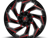 Aluminum Wheels 24X12 Reaction D755 5 On 127/5 On 139.7 Gloss Black Milled Red Tint 87.1 Bore -44 Offset Fuel Off Road Wheels