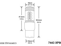 7443 LED Bulb XP80 LED Amber Single Diode Dynamics